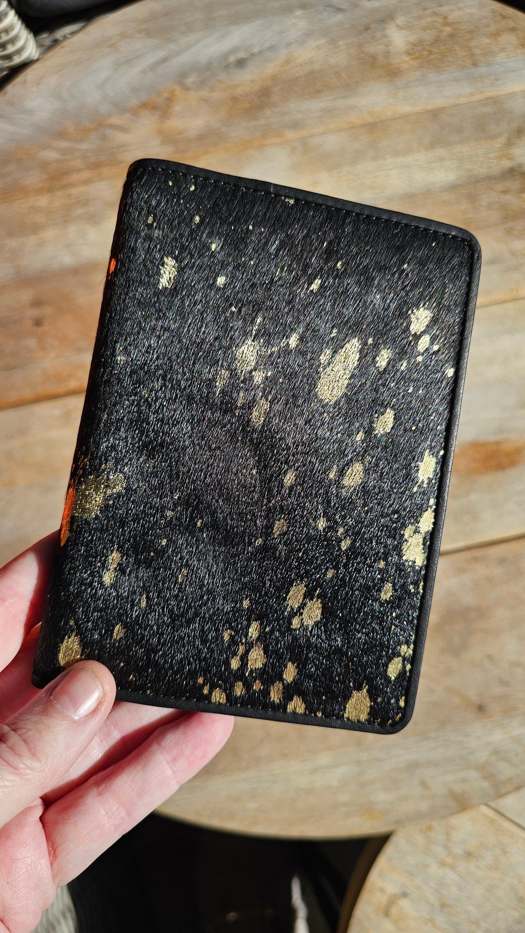 Black &amp; Gold Shimmer Passport Holder