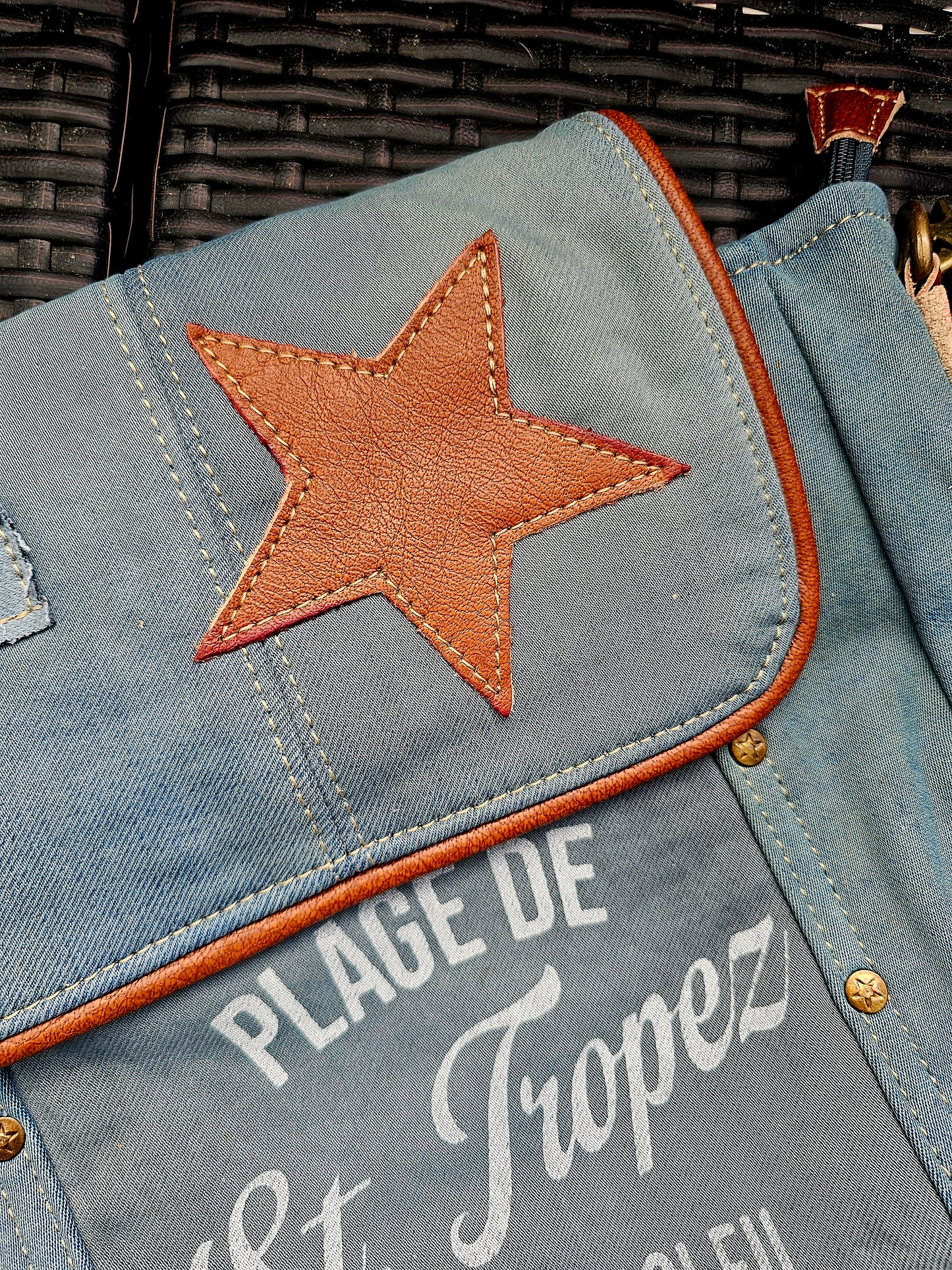 Trinny - Recycled Denim & Leather Bag