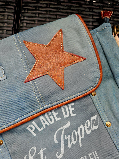Trinny - Recycled Denim & Leather Bag