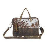 Savanna Aged Leather & Cowhide Laptop Bag
