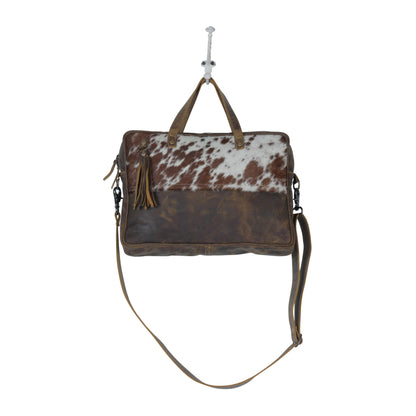 Savanna Aged Leather & Cowhide Laptop Bag
