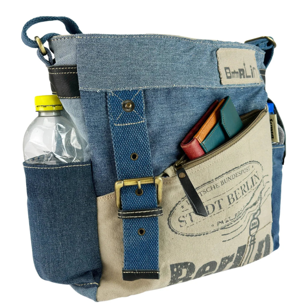 Greta - Recycled Denim & Canvas Bag