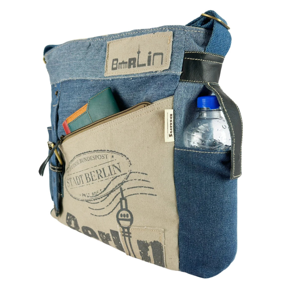 Greta - Recycled Denim & Canvas Bag