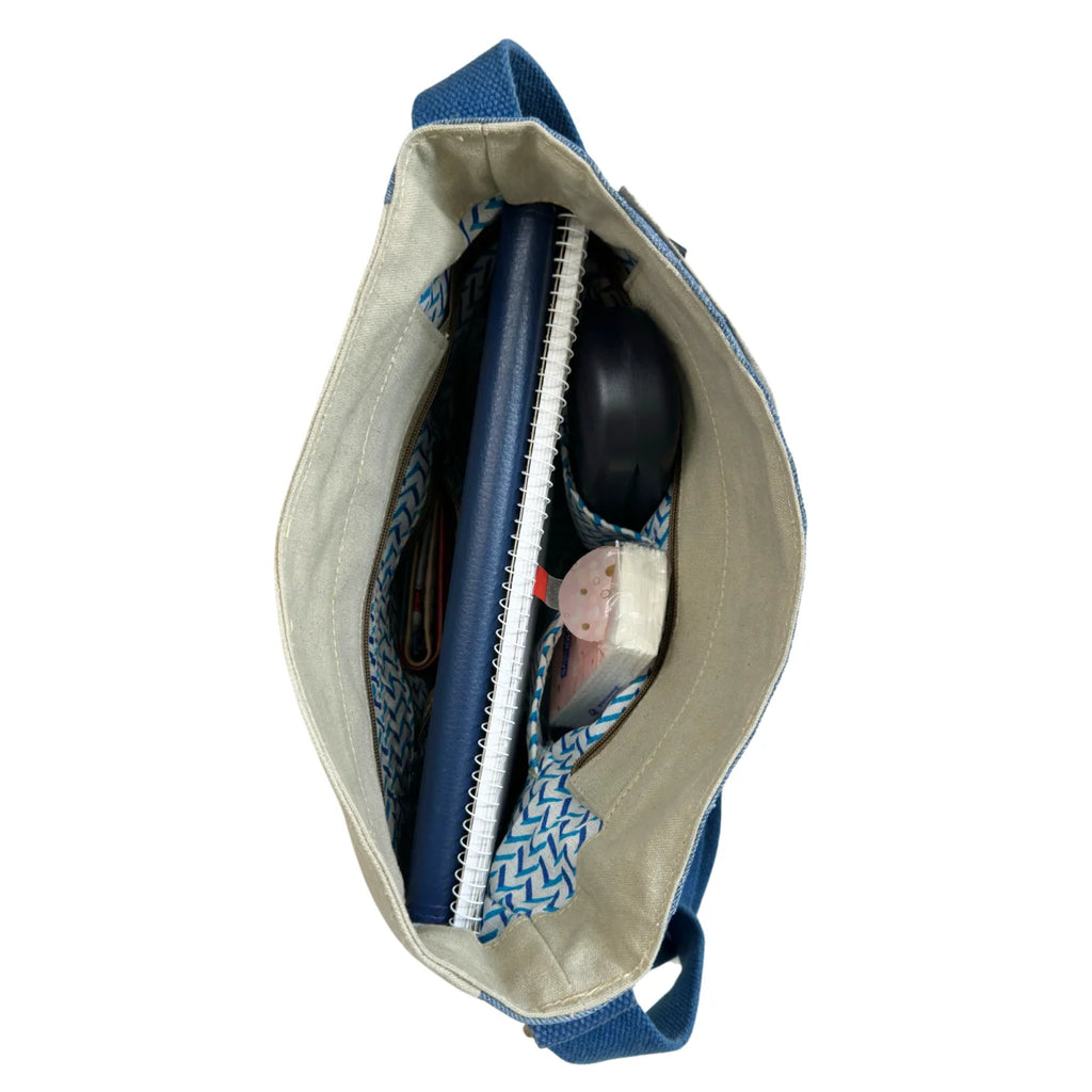 Greta - Recycled Denim & Canvas Bag