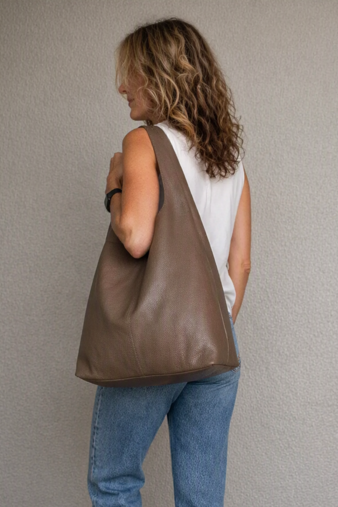 Ally - Rich Mushroom - Italian Leather