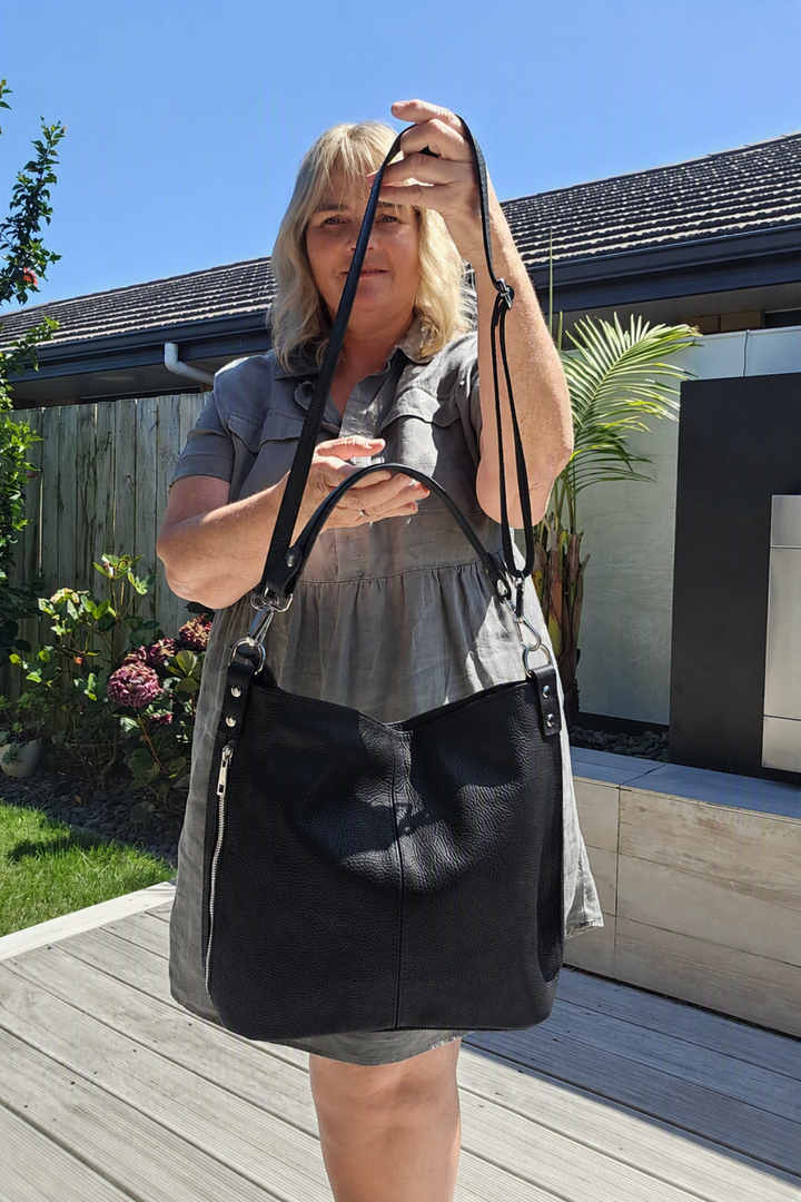 Becky - Jet Black (2 Strap Design)