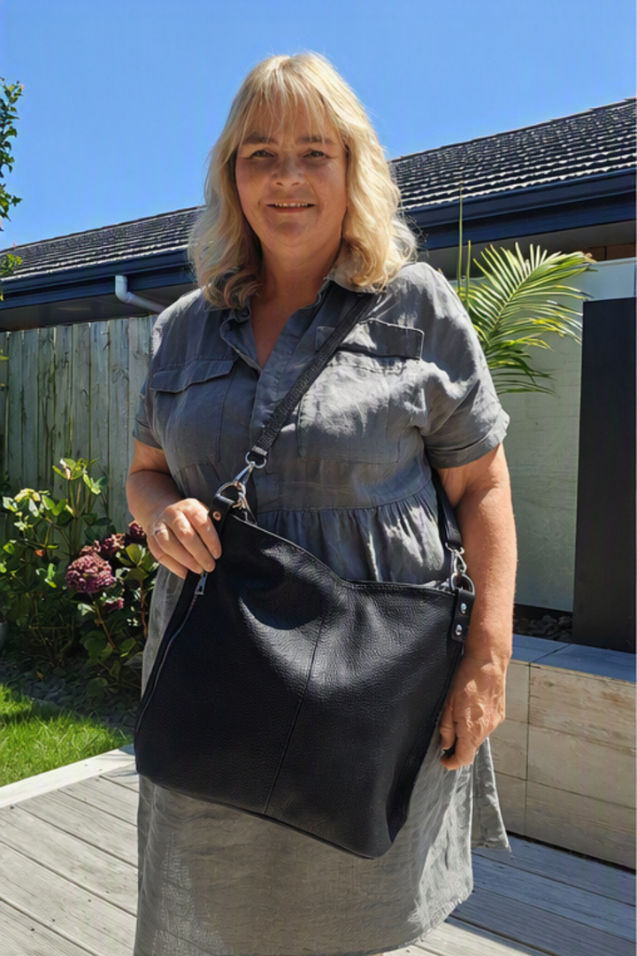 Becky - Jet Black (2 Strap Design)