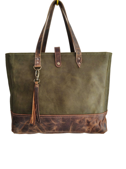Wendy XL Weekender Bag - Green Aged Leather