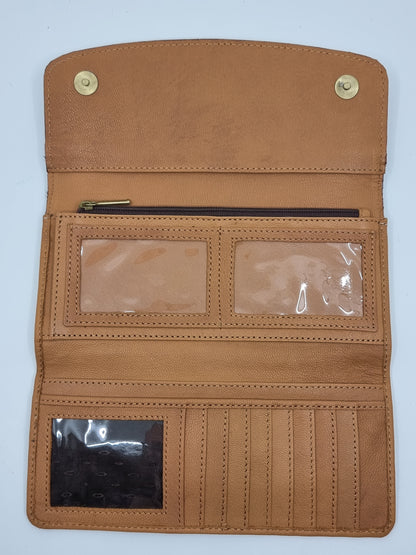 Tammy Wallet - TAN & WHITE