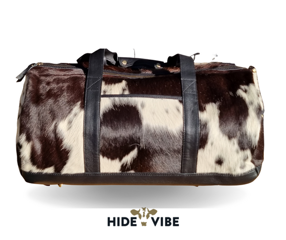 Callie Cowhide Travel Bag - LUXURY BLACK & WHITE