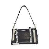 Black & White Cowhide DOG CARRIER - Small Dog