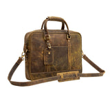 Brynn Aged Leather Laptop Bag