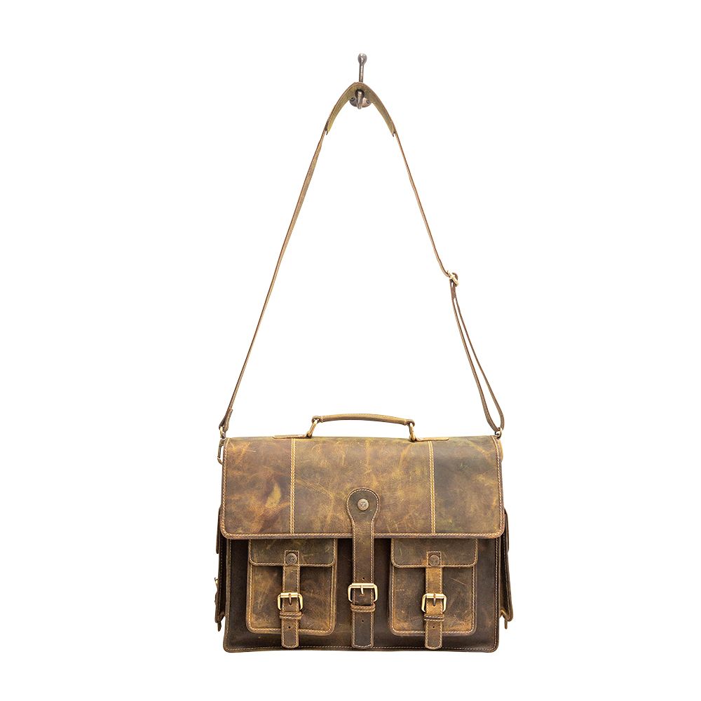 Shaye Aged Leather Satchel